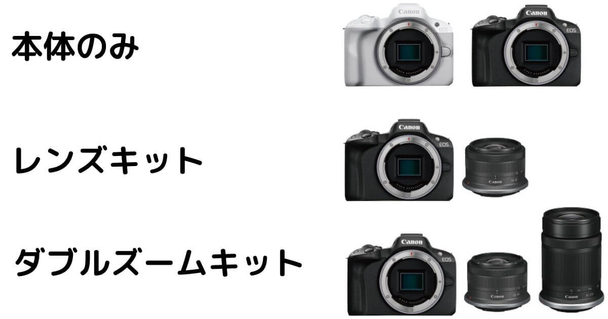 キヤノンEOS R50の商品ラインナップ3つ