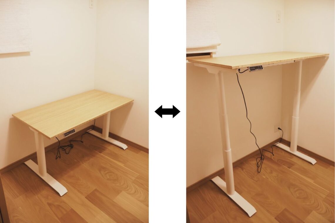 FlexiSpot E8は60-125cmの範囲内で高さを自由に決められる