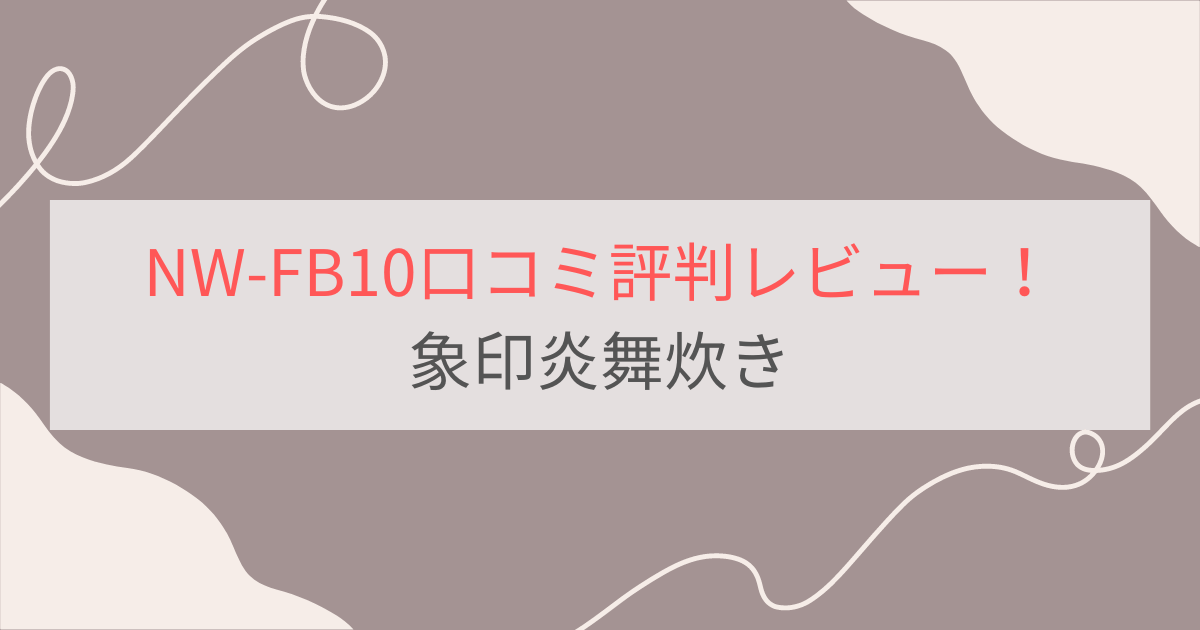 NW-FB10象印炎舞炊きレビュー。口コミや評判・製品特長は？