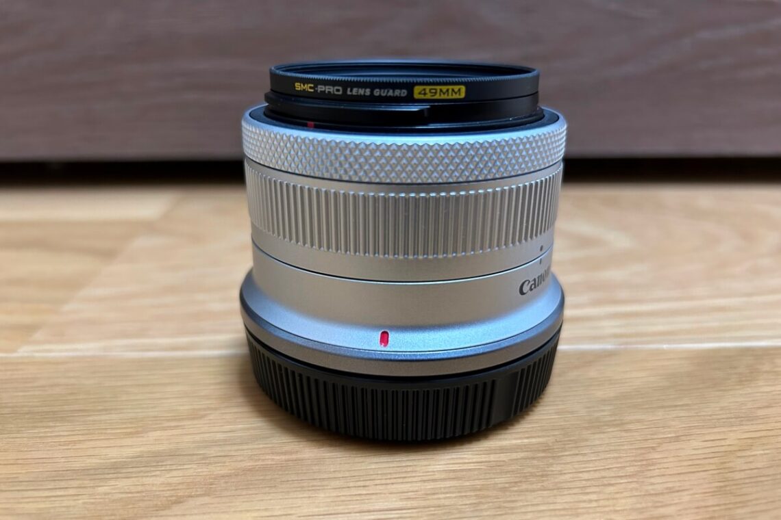 レンズにレンズ保護フィルターを装着した完成図