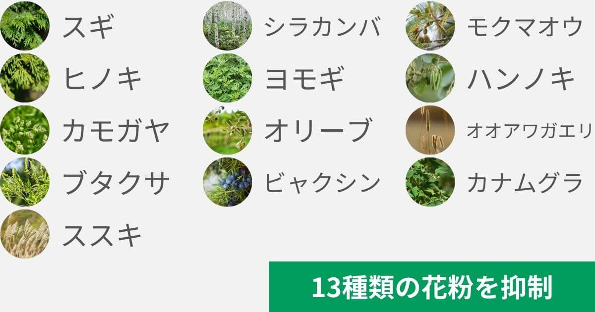 F-VXW70とF-VXV70（F-VC70XV）は日本の主要な花粉13種類を抑制