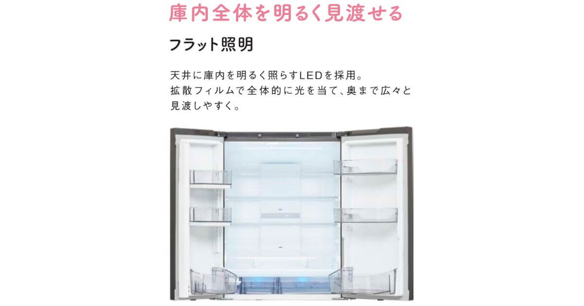 GR-Y600XFS（最新）はフラット照明