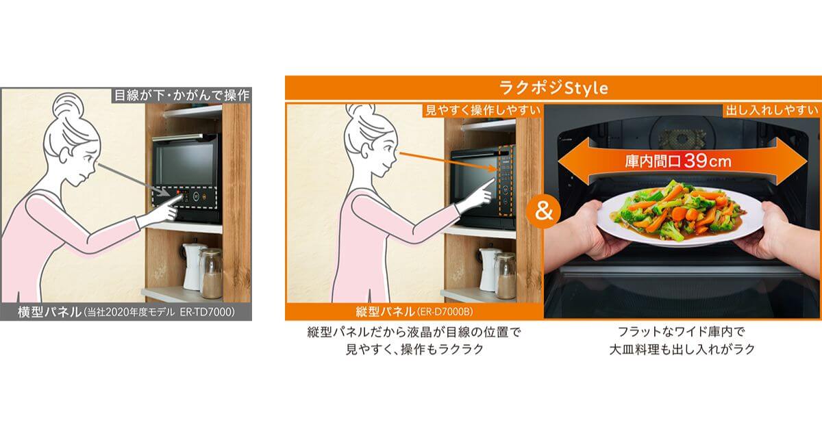 ER-D100B（最新）は縦型パネルなので操作しやすい