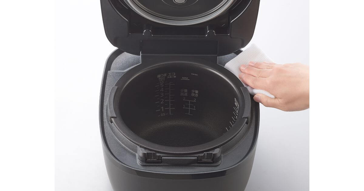 JRI-H100とJRI-B100はお手入れシボフレームでおねばがついてもはがれやすい仕様