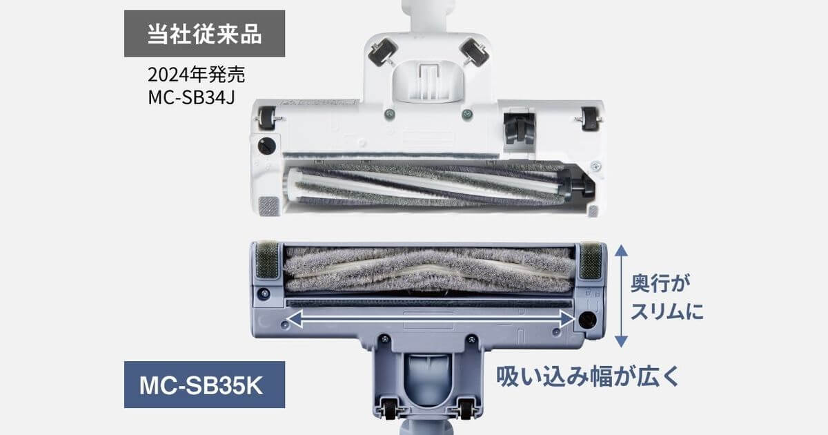 MC-SB35K（最新）のノズルは軽量化し、吸引力がパワフルに