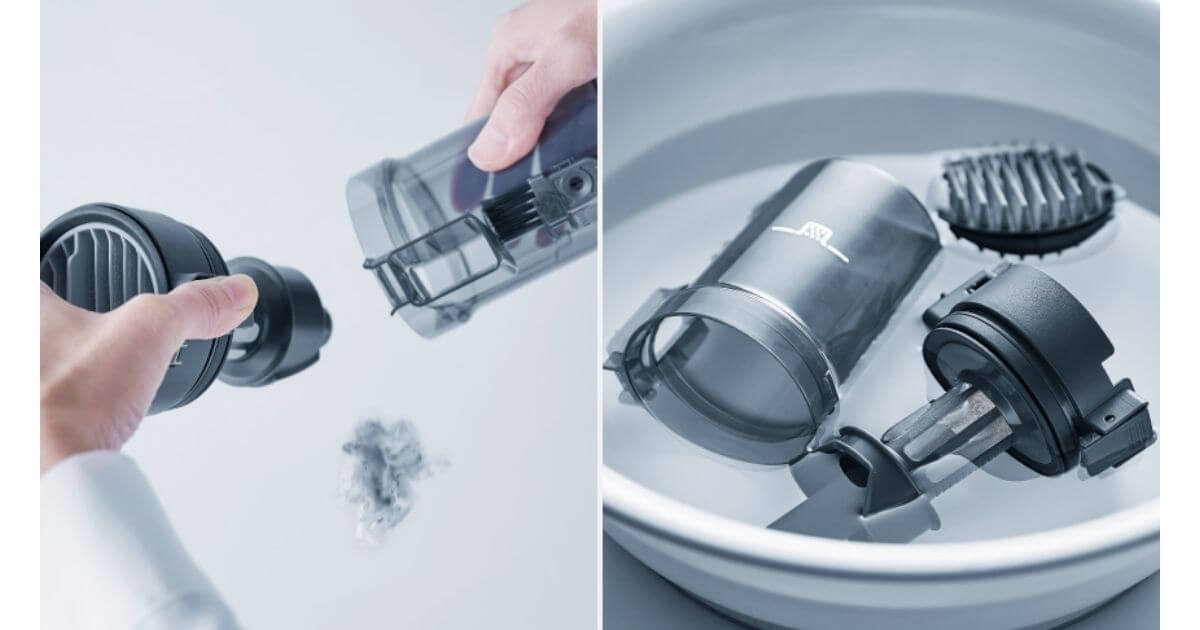 MC-SB35KとMC-SB34Jのダストボックスは水洗い可能なので衛生的