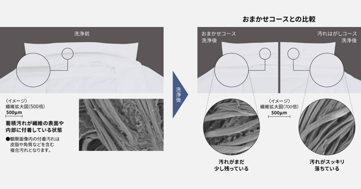 蓄積皮脂汚れの洗浄比較